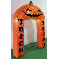 Arche Gonflable Citrouille pour Décoration Extérieure de Fête Chaleureuse, Grande Arche Gonflable Citrouille pour Événements et Fêtes d'Halloween