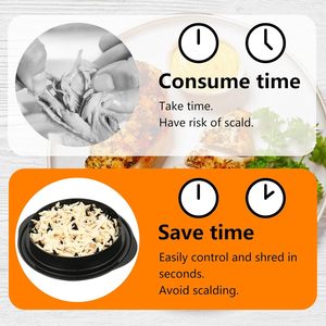 เครื่องบดเนื้อไก่แบบพลาสติกพร้อมฝาปิดใสสำหรับบดเนื้อวัว เนื้อหมู ไก่ บดละเอียด ไม่ติดกระทะ ทำความสะอาดง่าย - Product Image 2