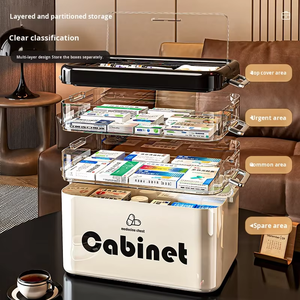 Trousse <span class=keywords><strong>de</strong></span> Premiers <span class=keywords><strong>Secours</strong></span> Moderne en PP Durable, Portable, pour Voyage, Boîte <span class=keywords><strong>de</strong></span> Rangement Médicale Domestique, Anti-Humidité, Anti-Poussière, 3 Couches - Product Image 3