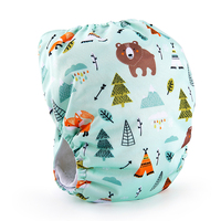 Couches Lavables Bébé OEM Motif Oursons Taille Unique Ajustables et Réutilisables avec Insert pour Filles et Garçons