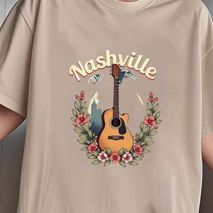 2025 New America European Nashville Elements Short Sleeve T-<b>Shirt</b> Woven Fabric Custom Digital Printing <b>Shirts</b> with Pattern - Product Image 5