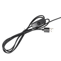 Hochwertiges 5V USB-A-Stecker auf offenes, verzinntes Kabel mit EIN/AUS-501-Druckschalter-Stromverlängerungskabel für LED-Lichtstreifen und Lampen