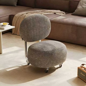 Tabouret Liuli, Tabouret à roulettes universel, Tabouret haut de gamme pour salon, Chaise à dossier pour la maison, Tabouret mobile à roulettes - Product Image 5