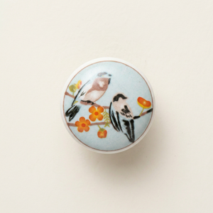 AK Brass Birds Print <b>Ceramic</b> and Metal Wardrobe <b>Knob</b> In Multi Color Finished Customized Handle For Cabinet & Dresser Furniture - Product Image 2