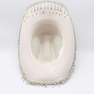 Chapeaux de cow-boy style western en gros avec strass et pompons pour fêtes - Product Image 6