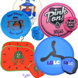 Artigifts Oem Factory No Minimum Promotional Gifts Fabric Flying Disc Toy Custom Made Your Own Logo Foldable Hand Fan Nylon
