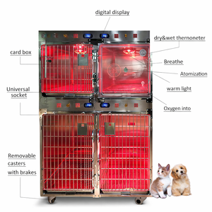 Jaula veterinaria multifunción de alta resistencia para hospital, de acero inoxidable, con 4 puertas, para perros y gatos, tipo banco y jaula de transporte. - Product Image 2