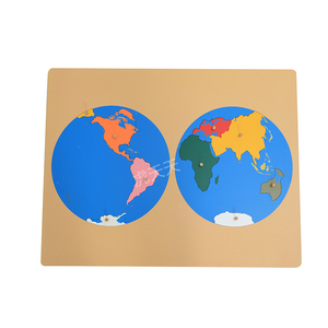 Chất lượng cao giáo dục đồ chơi bằng gỗ của Montessori Câu Đố bản đồ của thế giới phần với khung - Product Image 1