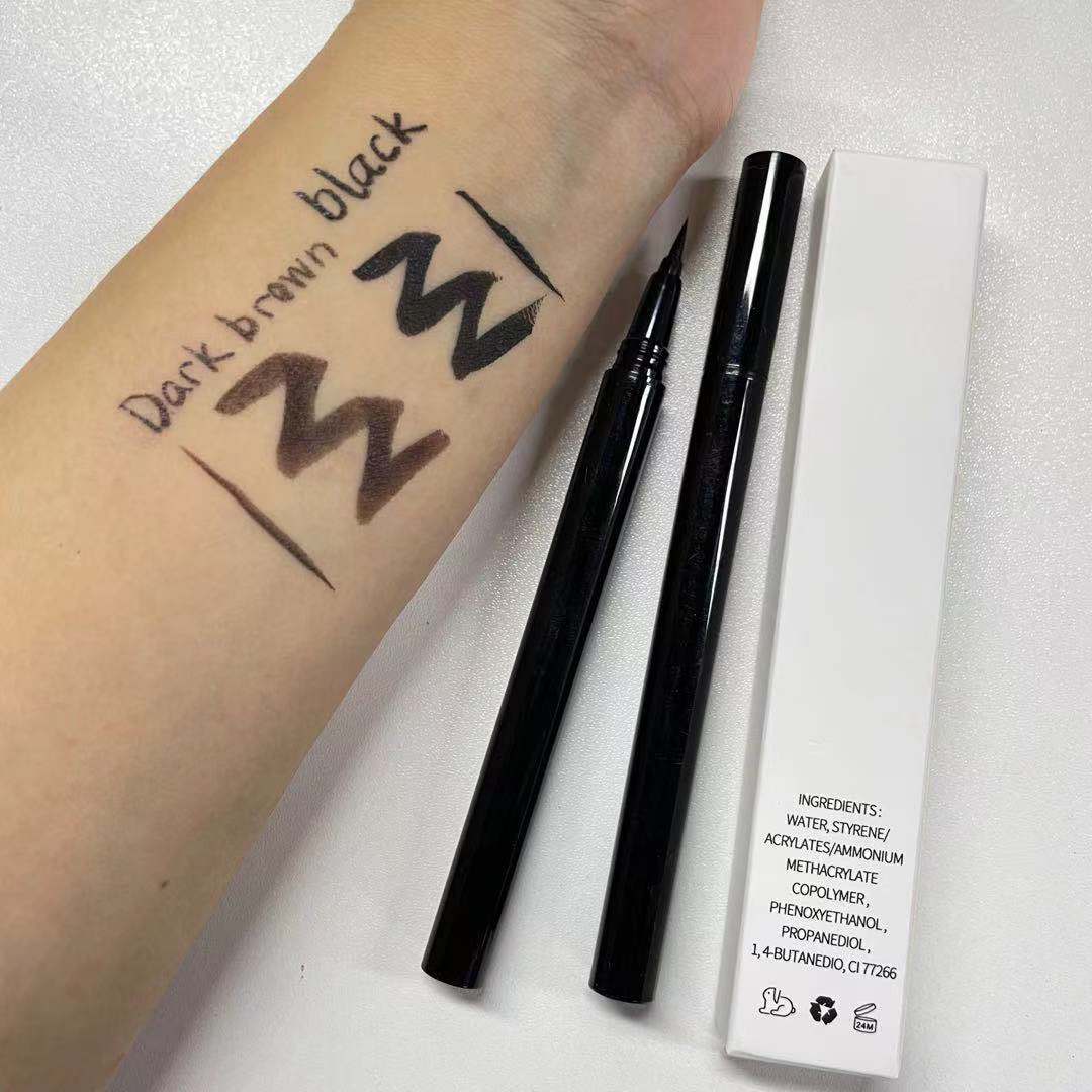 COEOVO Eyeliner Matte, Liner Mata Hitam Cokelat Matte Tahan Air Label Pribadi Cair