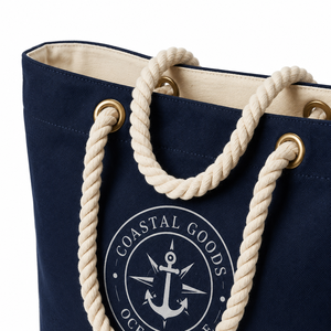 Bolsa de Playa Extra Grande de Lona Certificada de Fábrica, Asa de Cuerda de Color Natural, Logotipo Personalizado Bordado e Impreso - Product Image 2