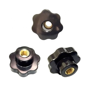 Bouton en bakélite plastique M4 - M20 à trou traversant avec écrous d'insertion en laiton - Product Image 3