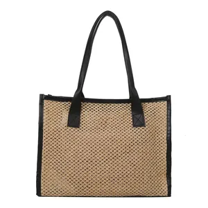 Raffia Einkaufstasche Großhandel Hochwertige Strand tasche Summer Beach Einkaufstasche Stroh Raffia Handtaschen für Frauen