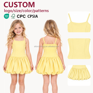 Robe Athlétique pour Enfants Filles, Bretelles Fines, Jupe à Ourlet Bouffant et Corsage à Coutures Princesse pour le Quotidien, le Tennis, la Danse et les Jeux - Product Image 1