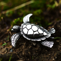 Nouveau collier en acier inoxydable tendance pour hommes et femmes, motif tortue, style européen et américain
