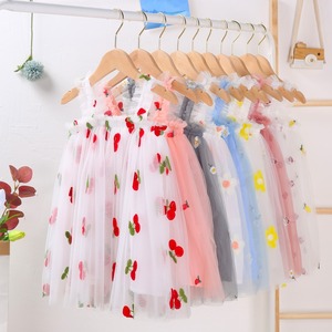 Abiti Estivi per Bambine con Ricamo Floreale a Margherita, Senza Maniche con Bretelle e Gonna <span class=keywords><strong>in</strong></span> <span class=keywords><strong>Tulle</strong></span>, Vestiti Tutu per Neonata e <span class=keywords><strong>Bambina</strong></span> - Product Image 2
