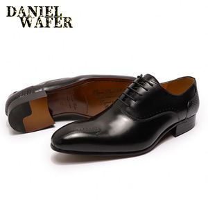 Chaussures Oxford pour hommes en cuir véritable faites à la main avec lacets, chaussures habillées pour les affaires, les mariages, les fêtes, le bureau, chaussures de mode - Product Image 5