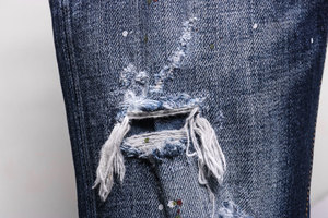 Pantaloni di abbigliamento <span class=keywords><strong>uomo</strong></span> estivi personalizzati in fabbrica pantaloni impilati classici <span class=keywords><strong>Jeans</strong></span> da <span class=keywords><strong>uomo</strong></span> strappati - Product Image 4