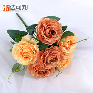 <span class=keywords><strong>Rosa</strong></span> Artificial de 6 cabezas, decoración de boda, seda, plástico, para siempre - Product Image 4