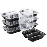 Vente en gros de récipients alimentaires jetables au micro-ondes Boîte à lunch 1/2/3 compartiments Emballage alimentaire à emporter en plastique pour restaurant
