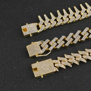 Collier ras du cou pour homme style hip-hop avec zircon et pierres en verre, chaîne cubaine de haute qualité entièrement sertie de pierres, bijoux pour homme - Product Image 3