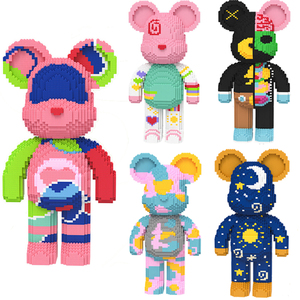New Arrivals Assembled 27style Custom Colorful Art Bear 3D Model Mini Bricks Figures Bearbrick Micro Building Blocks Toys