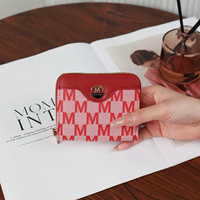 Dompet Koin Wanita Pendek Baru 2026 dengan Resleting, Dompet Jepit Uang Sederhana dan Modis, Dompet Clutch Kulit PU Berbunga, Lapisan Poliester