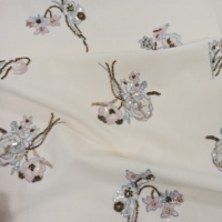 Abaya de mariage musulmane de luxe élégante en lin naturel vintage avec broderie de fleurs, perles et sequins