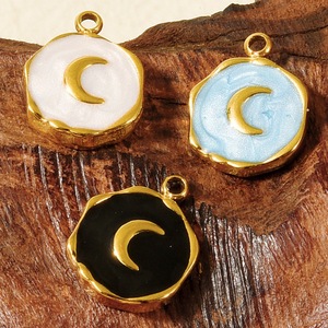 Pendentif Lune Océan en Acier Inoxydable Plaqué Or 18K avec Breloque Goutte d'Huile pour Collier et Bracelet DIY - Product Image 4