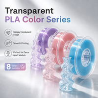 Filament PLA Transparent Multicolore OEM en Gros 1,75 mm Cristallin Bobine d'Imprimante 3D 1 kg Scellé Sous Vide pour Abat-jour LED