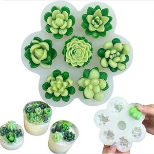 7 Hole 3D Rose <b>Candle</b> <b>Mold</b> For DIY Soap And Craft Making With Customizable Shape And Transparent White Design - Product Image 2
