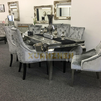 Meubles de salon, table à manger en marbre, table à manger moderne de luxe en marbre, ensemble de tables à manger