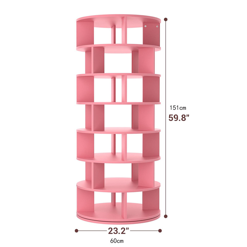 Rotating shoe rack, 7-tier, style D [pink]