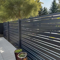 Panneaux de lattes de clôture en métal de jardin de persienne en aluminium horizontal noir modèle 3D clôture de confidentialité en aluminium clôture de ferme à pression naturelle