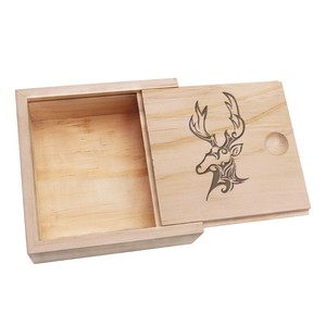 Hot Sale Unfinished Custom Logo Small Wooden Pine Gifts Box With Sliding Lid