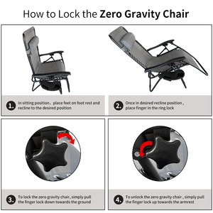 Wholesale Folding <strong>Recliner</strong> Lounge Chair <strong>Garden</strong> <strong>Furniture</strong> Zero Gravity Chair for Outdoor Patio Dining Home Business - Product Image 2