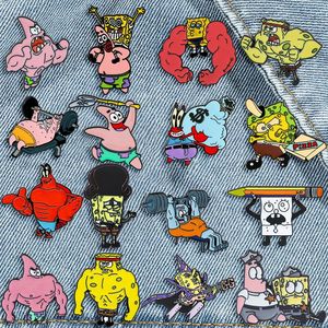 Spilla in metallo classica SpongeBob SquarePants: Personaggi di SpongeBob, Patrick Stella, Gambero, Polpo, Fratello - Accessorio in lega a forma di cartone animato - Product Image 3