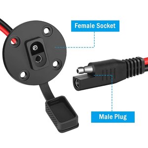 Connecteur SAE prise de courant Port de paroi latérale câble 12AWG câble étanche connexion rapide montage sur panneau adaptateur universel encastré - Product Image 4