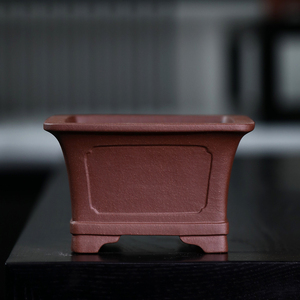 Pot à Bonsaï Carré en Argile Violette Style Kui, Haute Qualité, Minerai Original, Forme Traditionnelle - Product Image 1