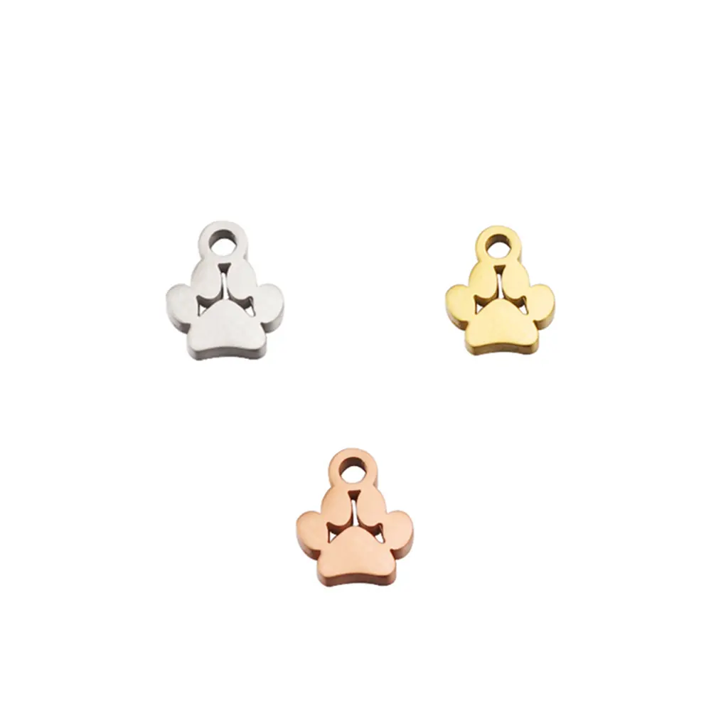 20/pz Paw design gioielli Charms argento/oro/oro rosa ciondolo in acciaio inossidabile per la creazione di gioielli