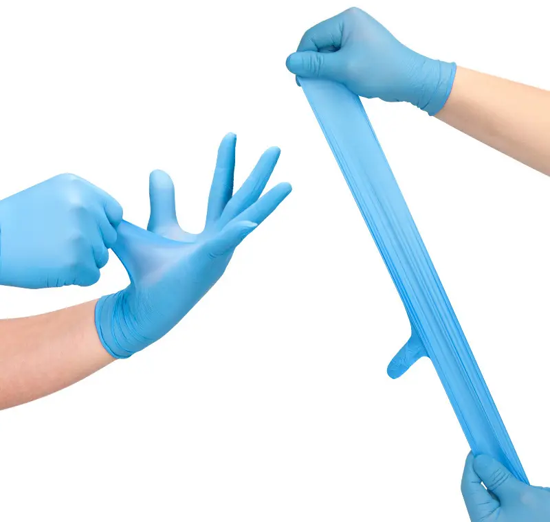 Медицинские Одноразовые Защитные синие перчатки для рук