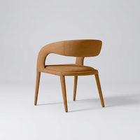 Chaise de salle à manger moderne de haute qualité, confortable et luxueuse, avec dossier ouvert en cuir, pour hôtel et appartement