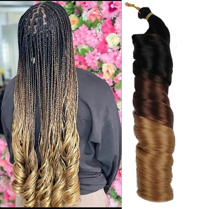 Extensiones de cabello trenzado sintético estilo caballo, accesorio de ganchillo de 150g, 20 pulgadas, 22 pulgadas, 24 pulgadas, rizos franceses en espiral