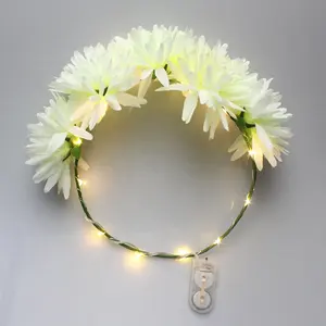 Wedding garland led lighting floral garland with 12 leds , beautiful design wreath with 20cm diameter