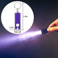 Porte-clés en plastique LED personnalisés, porte-clés rectangulaires, cadeaux promotionnels, mini lampe torche porte-clés