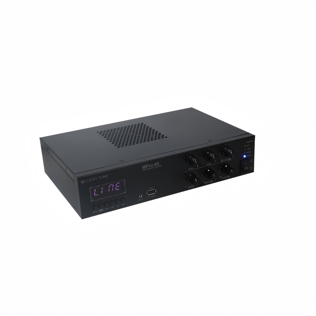 V Mixer Amplifier with Euro Block Inputs Desktop Stereo Amplifier for Echo PA Sound