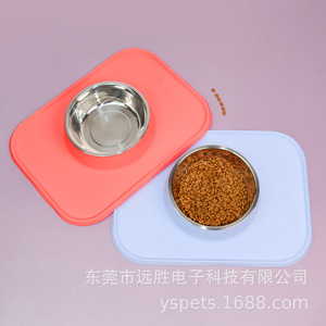 Dog Bowl With Silicone <b>Mat</b> Stainless Steel 700ml Anti Tipping Pet Feeding Tray For Dogs And <b>Cats</b> - Product Image 4
