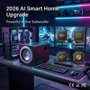 Subwoofer actif en bois avec port latéral, 300W haute puissance, basses profondes, pour home cinéma, effet sonore Hi-Fi et son surround cinéma - Product Image 3