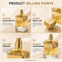 Flacon de parfum en verre personnalisé de luxe 30ml 50ml 100ml avec pompe pulvérisatrice, flacon vide pour emballage de parfum