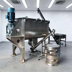 Mélangeur à ruban horizontal en acier inoxydable DZJX <span class=keywords><strong>pour</strong></span> petites productions de poudres sèches avec système de refroidissement ou enveloppe à eau - Product Image 5