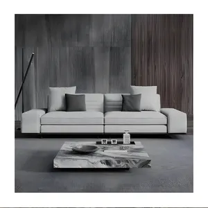 Estilo italiano moderno villa de lujo muebles de sala de estar sofá muebles para el hogar de alta calidad en forma de L moderno sala de estar sofá conjunto